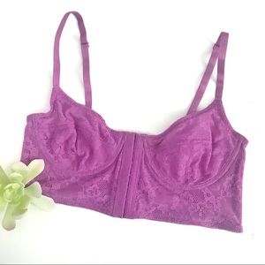 Free People Secret Garden lace bralette purple
